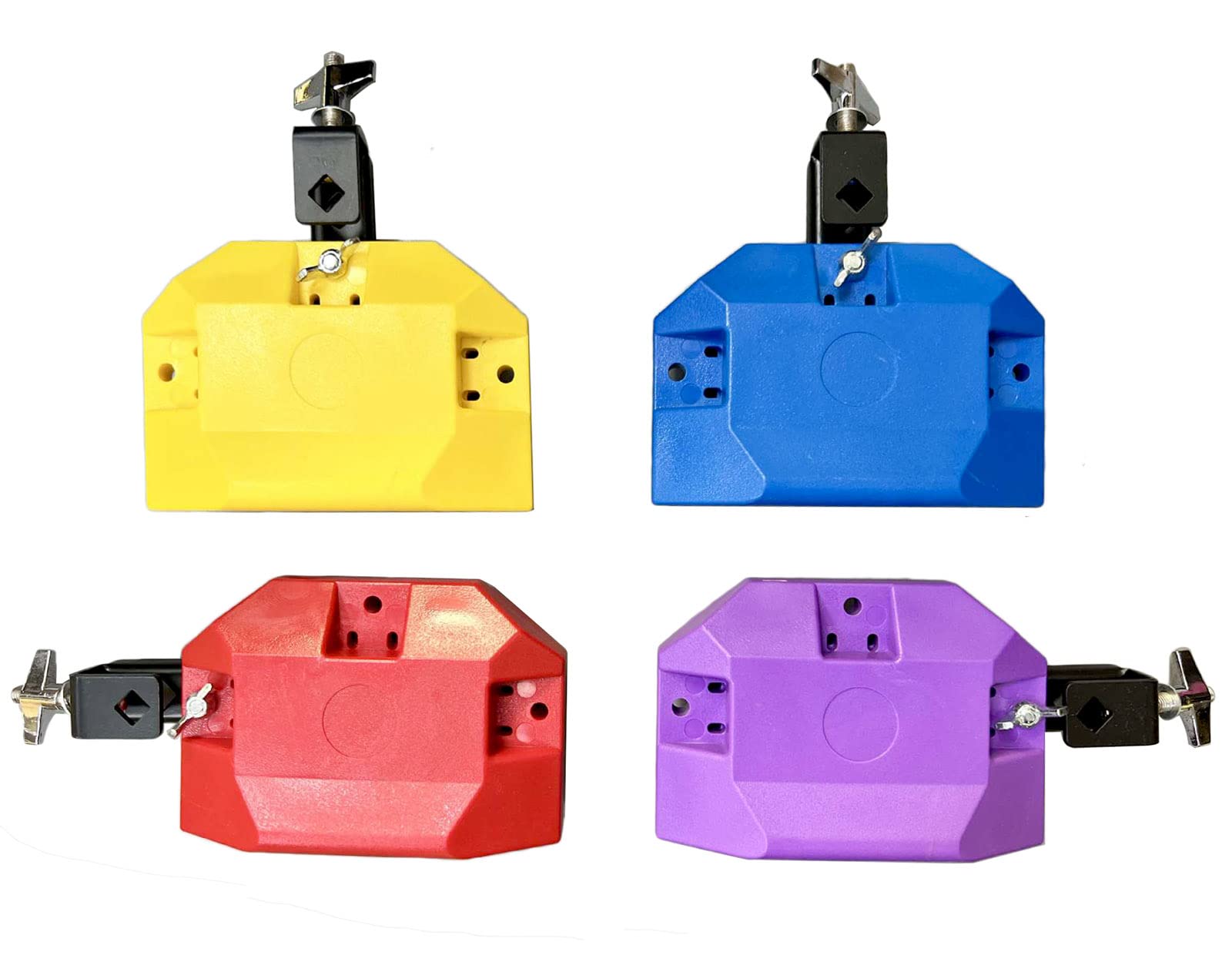 Jam Drum Block Latin Percussion Instrument muzyczny z tworzywa sztucznego z 3-stronnym mocowaniem, średni skok (fioletowy)