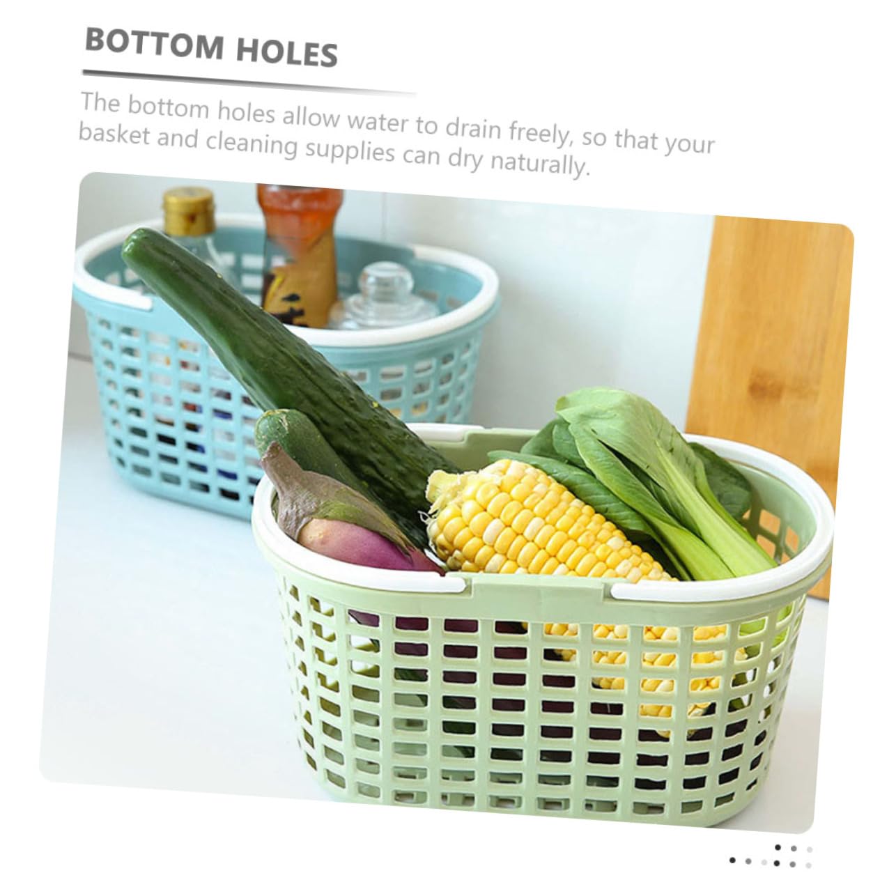 6piezas Cesta De Ducha Portátil Con Asa Organizador De Plástico Para Baño Almacenamiento De Para Suministros De Limpieza y Artículos De Tocador