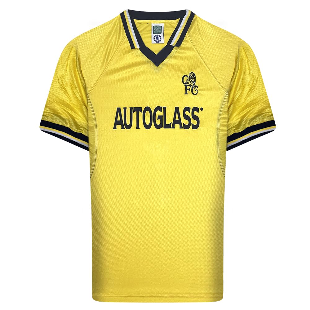 Score Draw Chelsea 1999 Third Retro Football Shirt Yellow XS Polyester