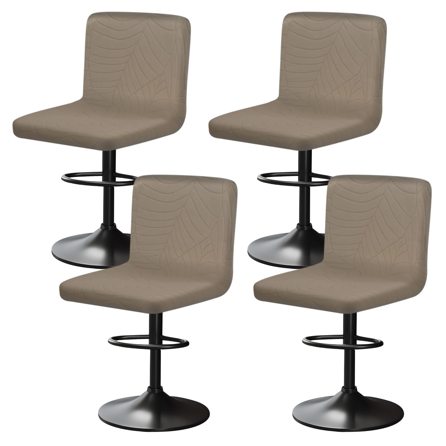 Yingayou Khaki Bar Stool Covers With Back Bar Stools Slipcovers With Backrest Very Soft Elastic And Easy To Install Wrinkle Resistant, Washable, Dustproof (4, )