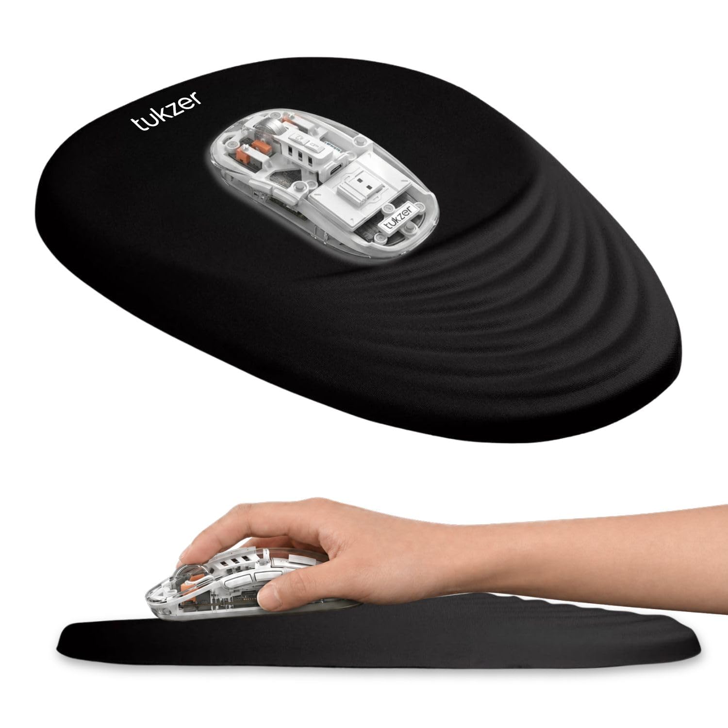 Tukzer Gel Mouse Pad Wrist Rest Memory-Foam Ergonomic Mousepad| Cushion Wrist Support & Pain Relief| Suitable for Gaming, Computer, Laptop, Home & Office Non-Slip Rubber Base (Black) — Amazon image 12