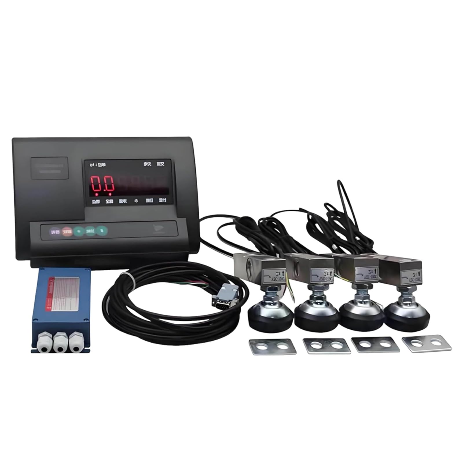 Bilancia Zootecnica Digitale Alta Precisione 11000LBS, 4 Celle di Carico, LED Display, Scatola Impermeabile Acciaio Inox per Bovini Suini Ovini
