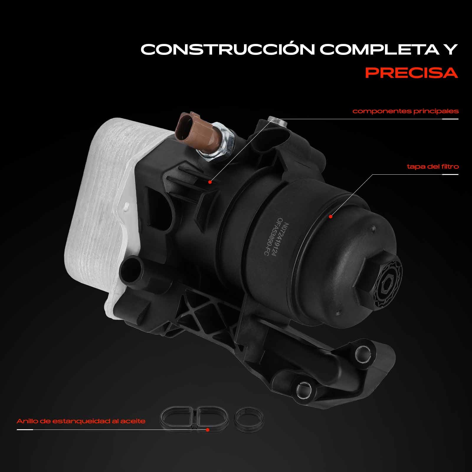 Frankberg Enfriador de aceite aceite de motor carcasa del filtro de | 03N115389P; Compatible con: C.r.a.f.t.e.r Box SX SY, T.r.a.n.s.p.o.r.t.e.r/C.a.r.a.v.e.l.l.e VI Autobús SGB SGJ SHB SHJ