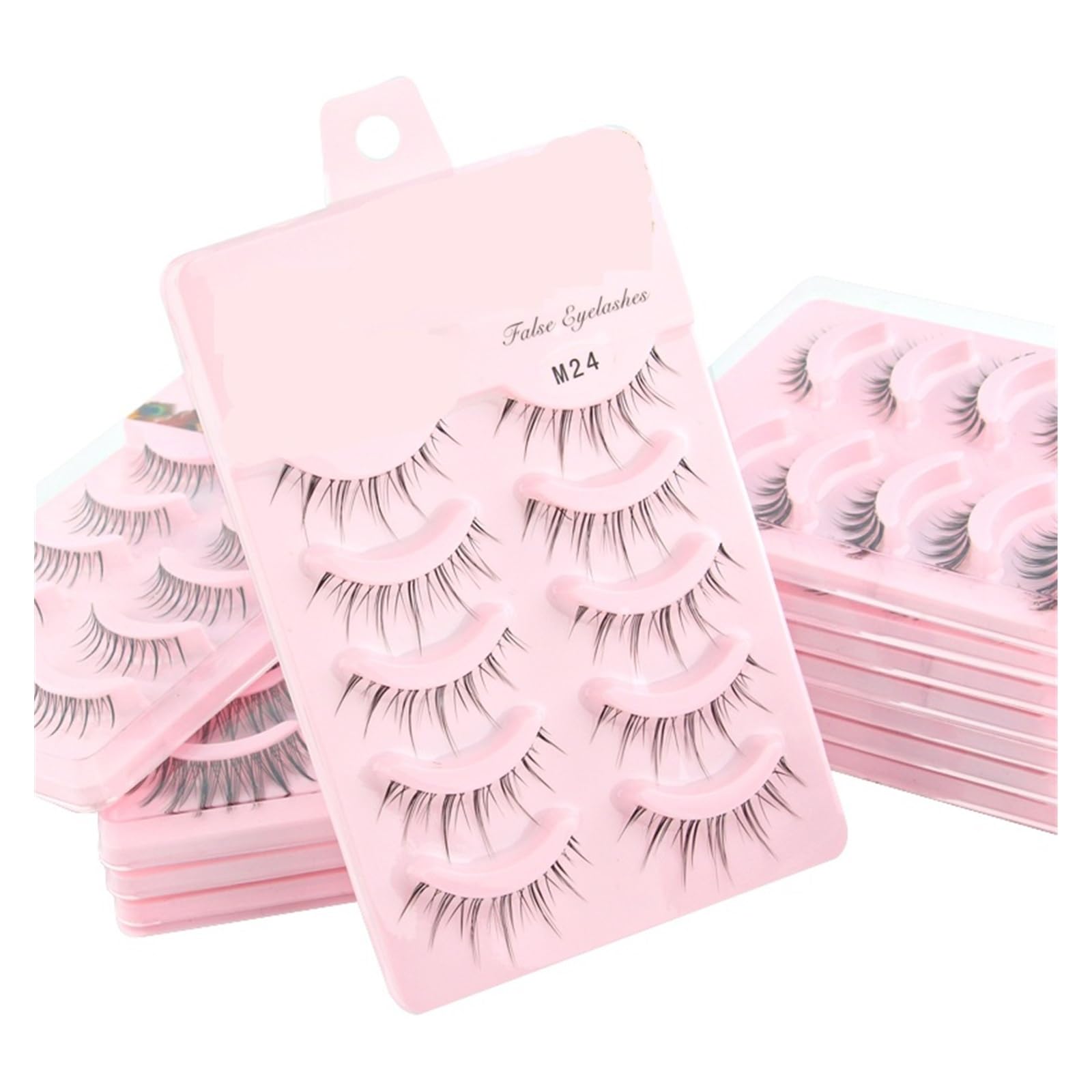 UAMOU 2-50Boxes Manga Lashes False Eyelashes Doll Korean Natural Anime Lashes Spiky Thick Faux Mink Eye Lash Strips