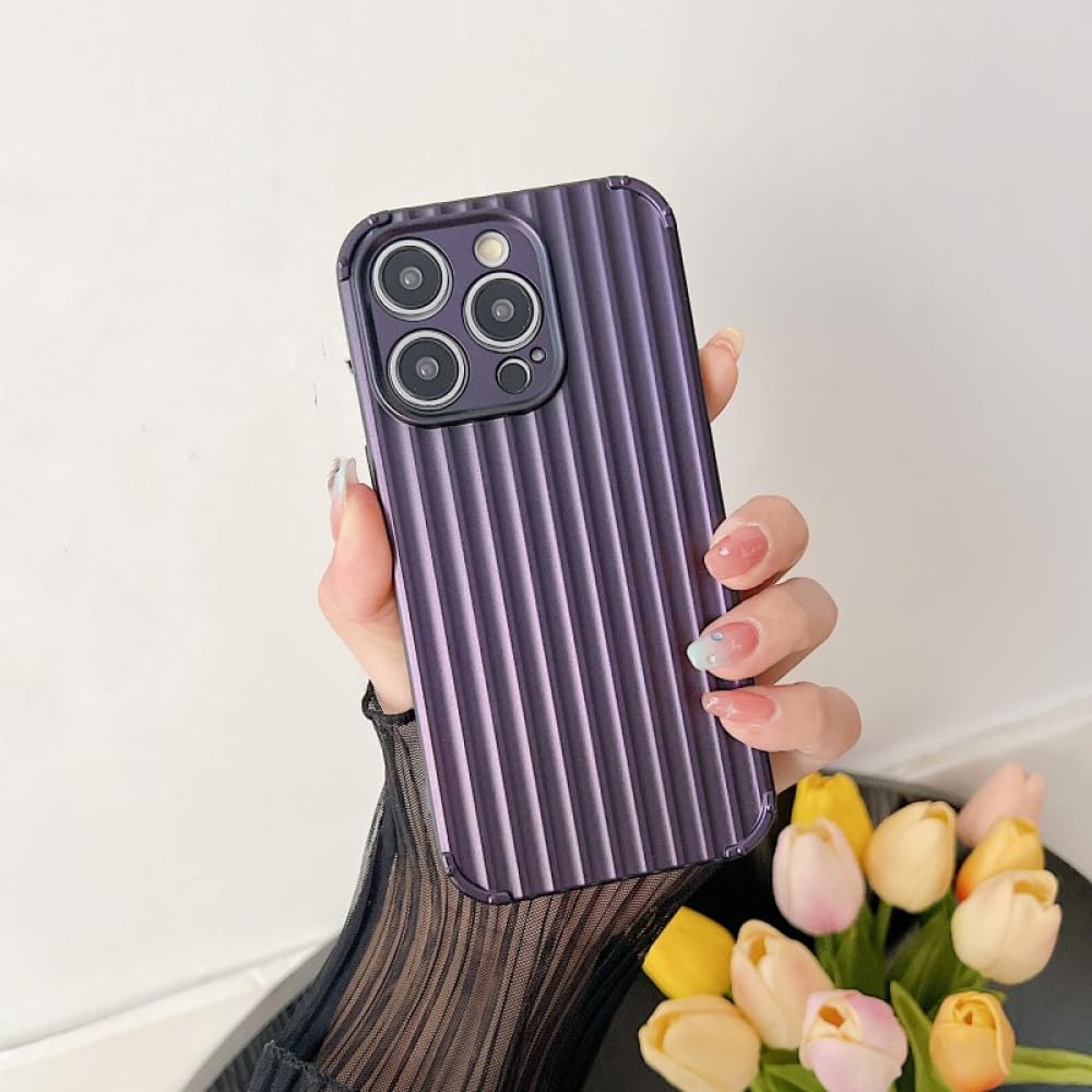 Étui à bagages violet en silicone souple pour iPhone 14 Pro Max