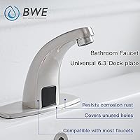 Vista 3 de Aquafaucet placa de 4 pulgadas con orificio para la llave del tocador de baño, con acabado en bronce aceitado, P-6N