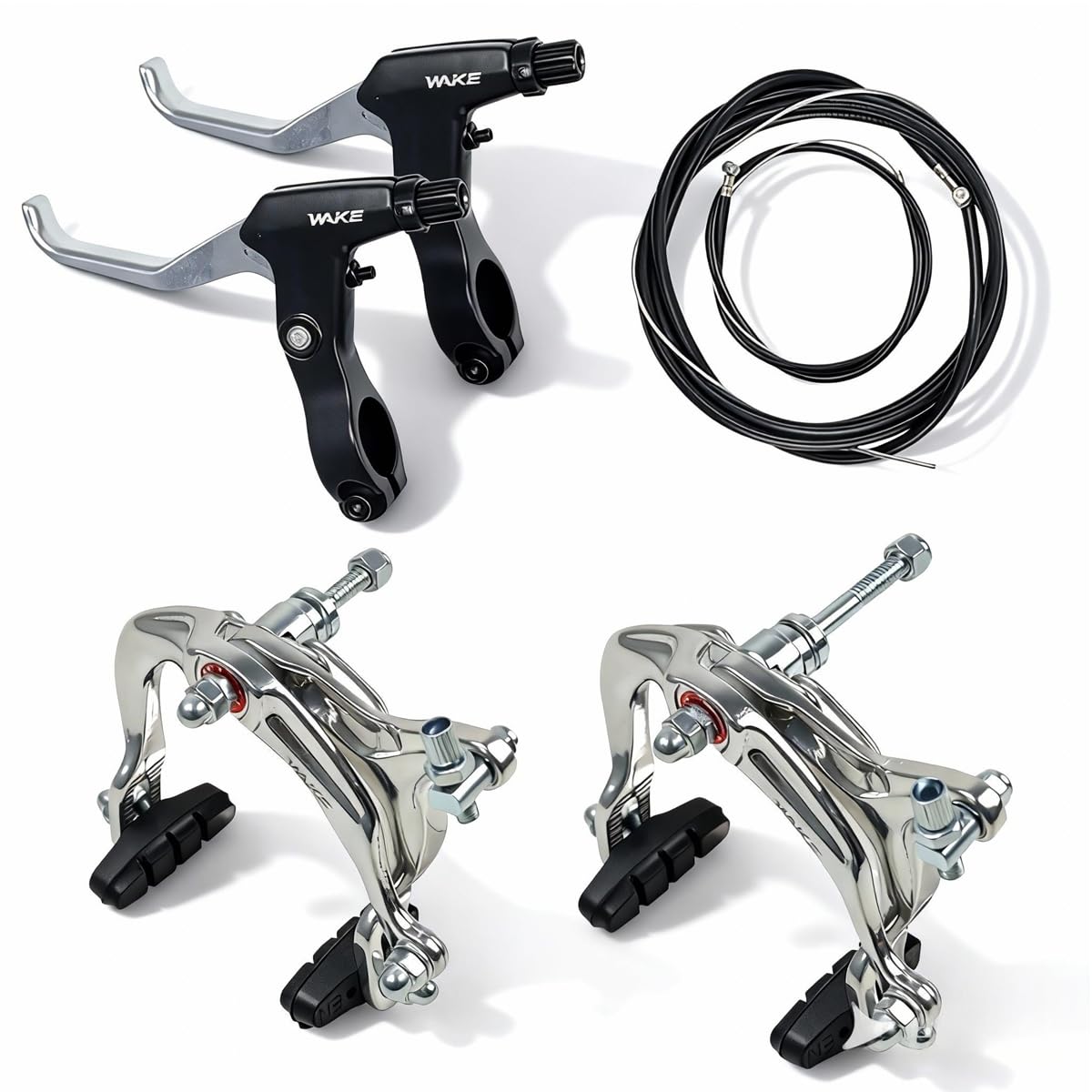 Set Freni Bici,Set di Freni per Bicicletta,Alluminio V Brake Set Anteriore e Posteriore con Cavi Freno Bicicletta e Kit di Leve dei Freni per La Maggior Parte delle Mountain Bike e Bici