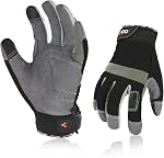 Vgo 1Pair Safety Work Gloves,Builder Gloves,Gardening Gloves,Light Duty Mechanic Gloves(L,Black,SL7584)