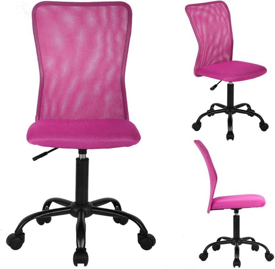 3PC Pink Mesh Office Chair Home & Kitchen