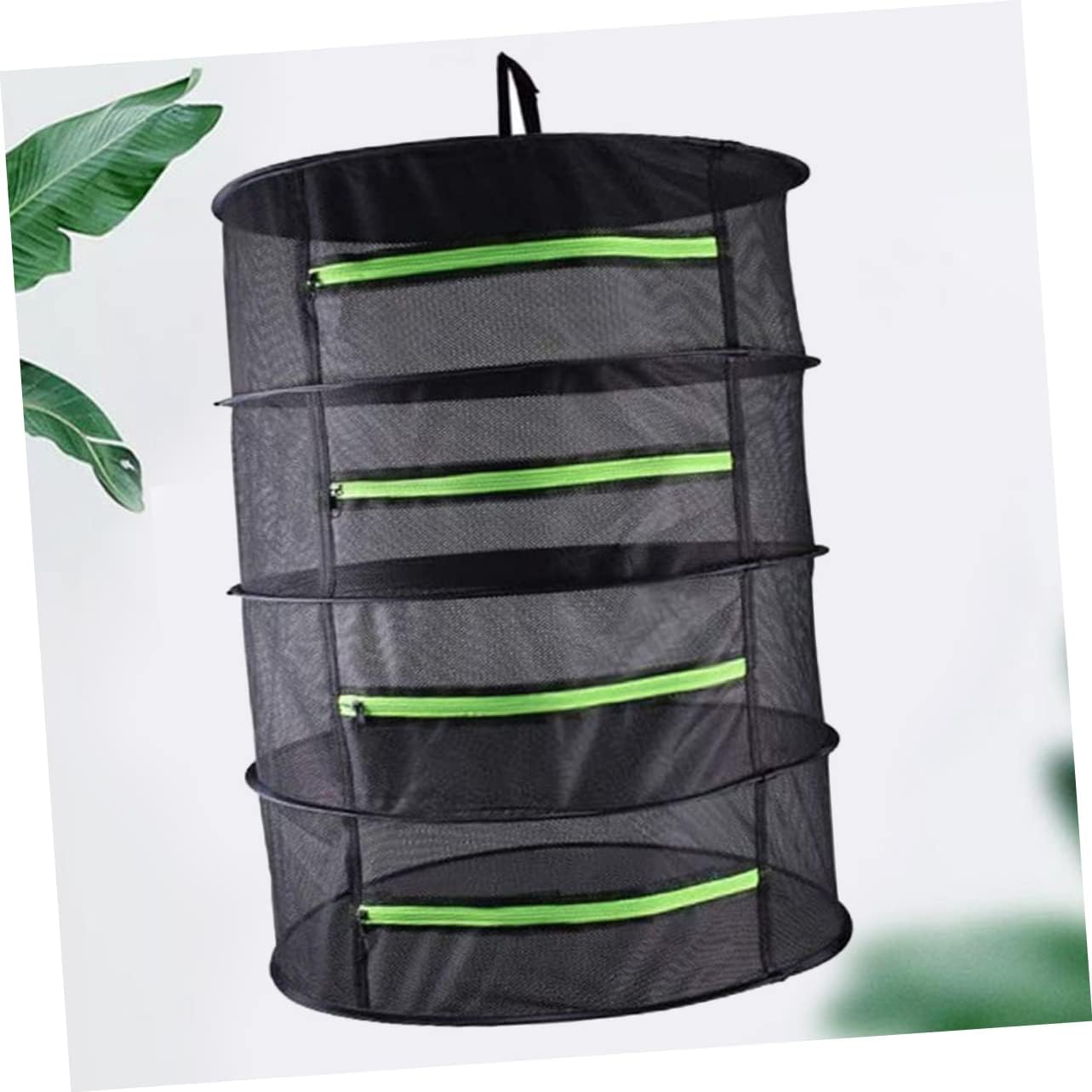 Folding Round Drying Net Clothes Dryer Drying Rack for Herb Mesh Fruit Basket Dryer Storage Bag Zipper