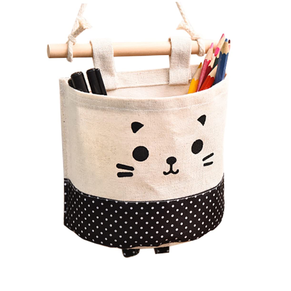 Beatifufu Cotton and Linen Cartoon Hanging Storage for Toy Storage Organizer Wall Mounted Holder for Bathroom and Living Room for Bath Toys and Stuffed Animal Storage Pattern