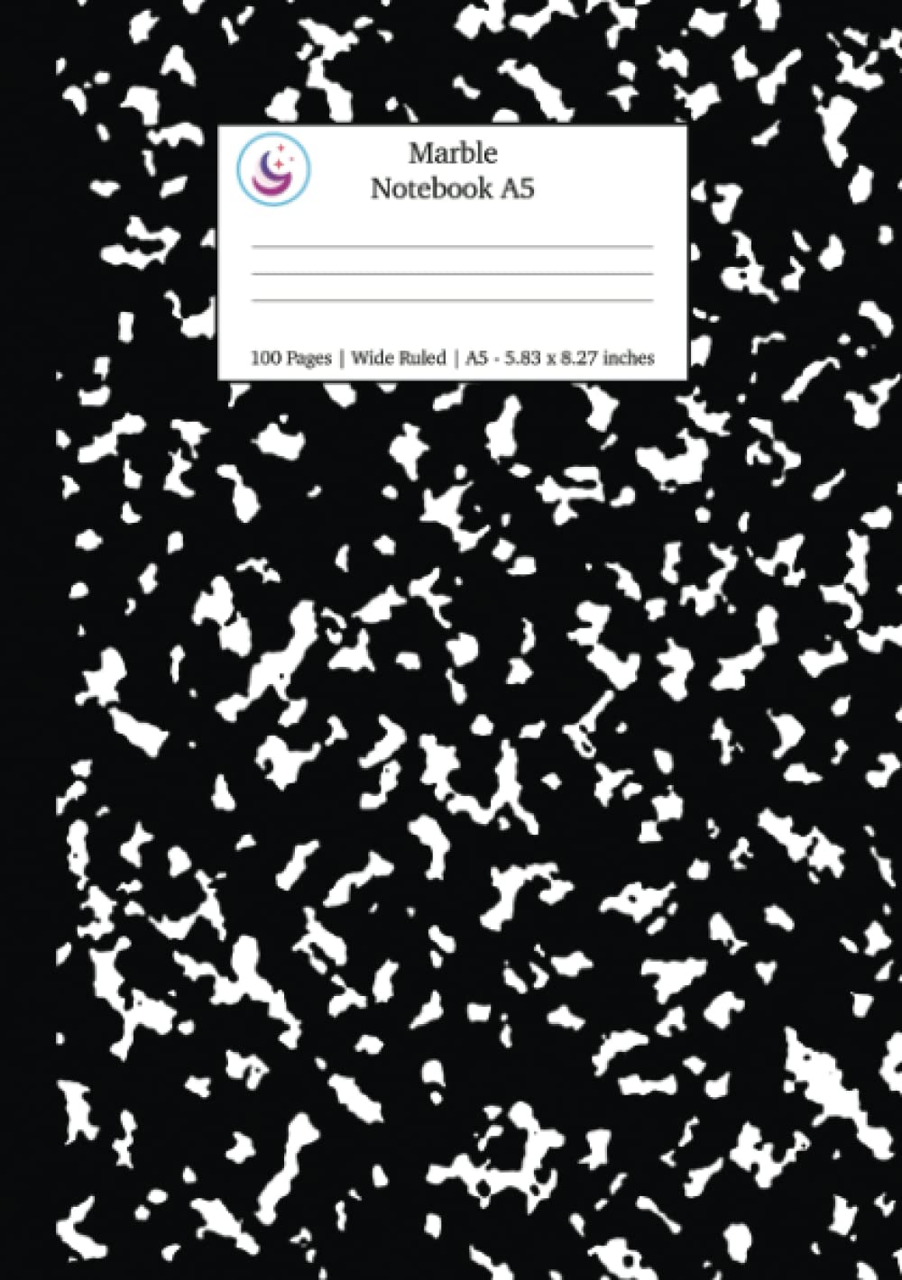 Marble Notebook A5: Black Marble Wide Ruled Journal: 1 (A5 Lined Notebooks)