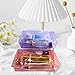 TotePrint 2pcs White Fashion Small Glitter Clear Cosmetic Travel Toiletries Bags Shiny Transparent PVC Makeup Pouch Bag for Bathroom Vacation and Organizing (White)