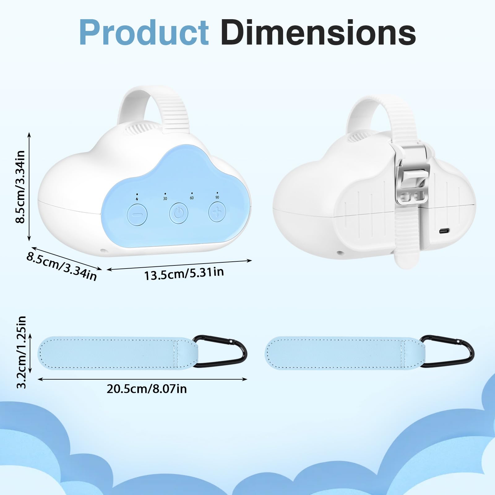 Columpio para Cochecito de Bebé Automático, Baby Rocker Recargable, 3 Niveles De Intensidad, Temporizador De 30/60/90 Minutos, Equipado con 2 Ganchos, Universal para Cochecitos y Sillas