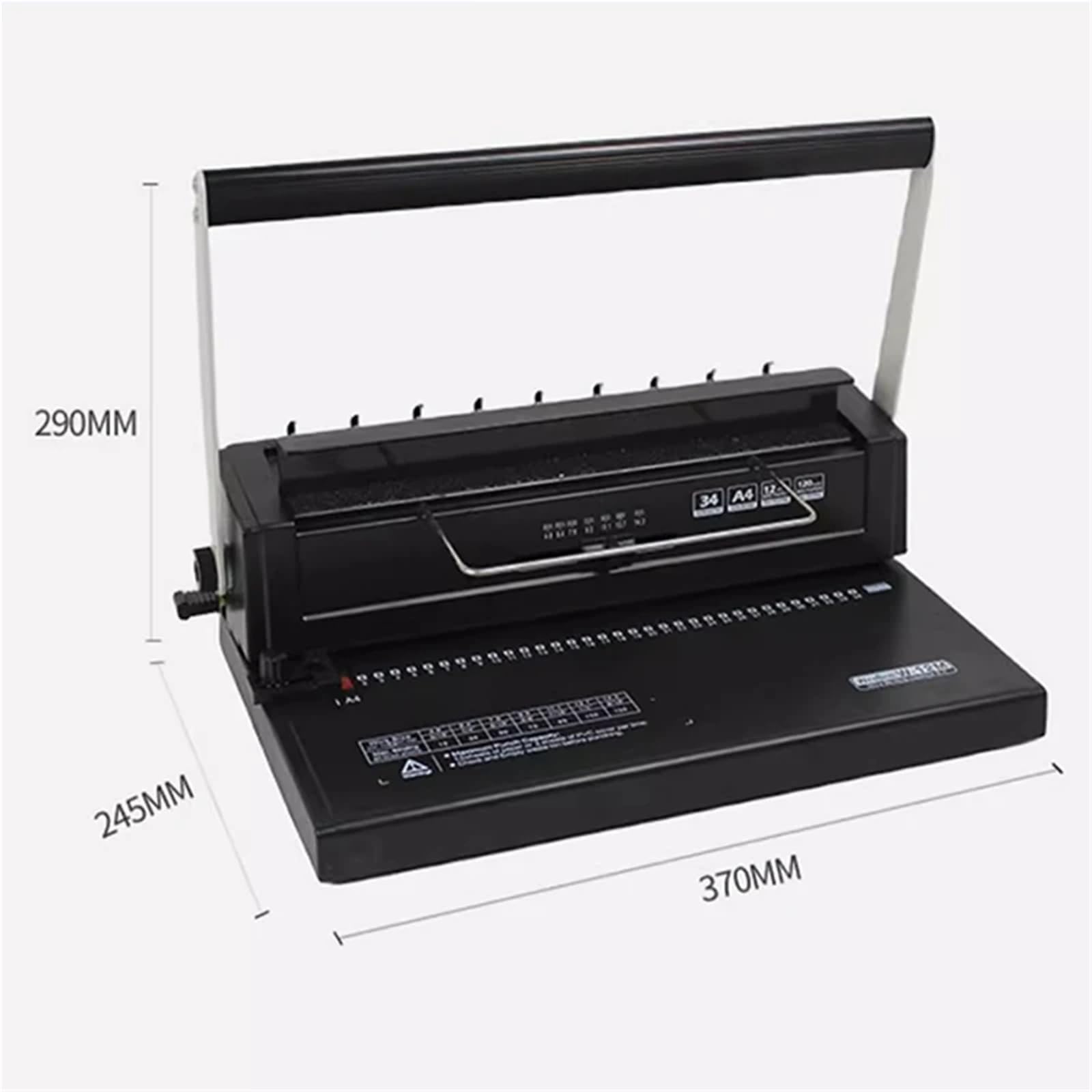 Rilegatrice Manuale a Filo Metallico, Perforatrice a 34 Fori per Rilegatura a Doppia Bobina e ad Anello con Capacità di Perforazione di 12 Fogli, Rilegatura da 120 Fogli, per Ufficio Scuola
