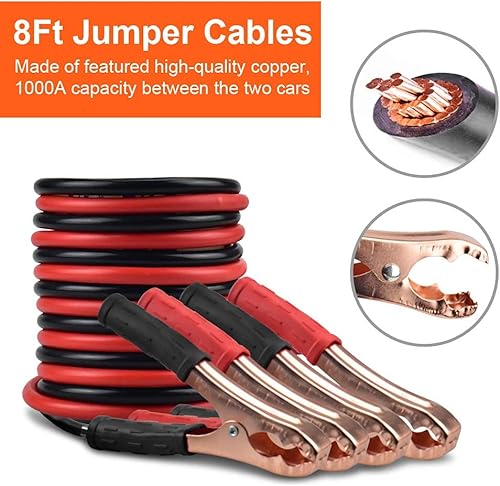 Miniatura 4 de PACETAP Kit de emergencia en carretera para automóvil, kit de herramientas esenciales de seguridad lateral con cables de puente, cuerda de remolque