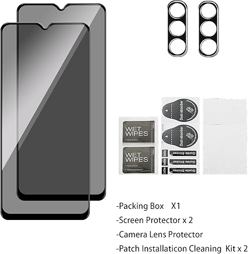 Miniatura 7 de Protector de pantalla de privacidad 2+2 para Samsung Galaxy A13 4G/5G (paquete de 2) Protector de pantalla de vidrio templado frontal privado + (2