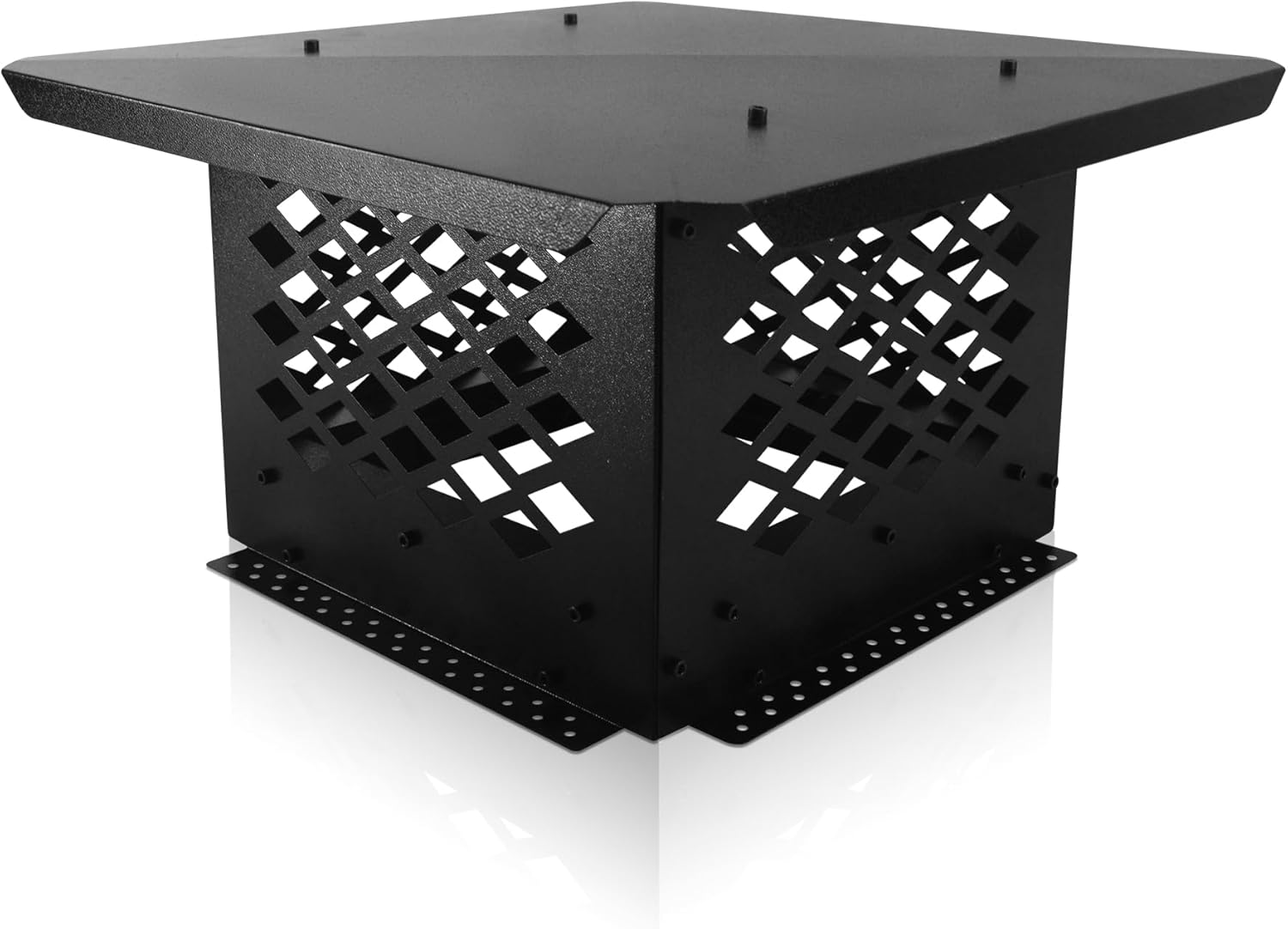 21" L x 13" W Chimney Cap Adjustable Chimney Cover Windproof Rainproof Fireplace Chimney Caps for Outside Suitable for Existing Clay Flue Tile Galvanized Steel Black
