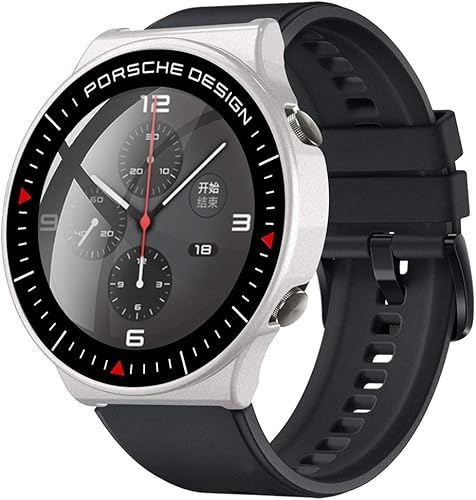 Miniatura 8 de Protector de pantalla compatible con Huawei Watch GT 2 Pro, protector de pantalla ultra fino de vidrio templado, protección general electrochapada,