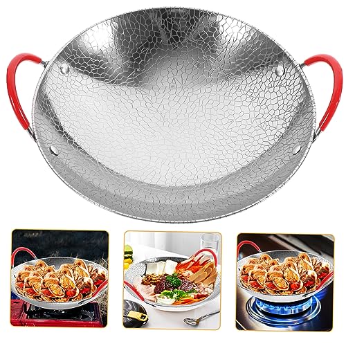 Wok de acero inoxidable Luxshiny con doble asa miniatura 1