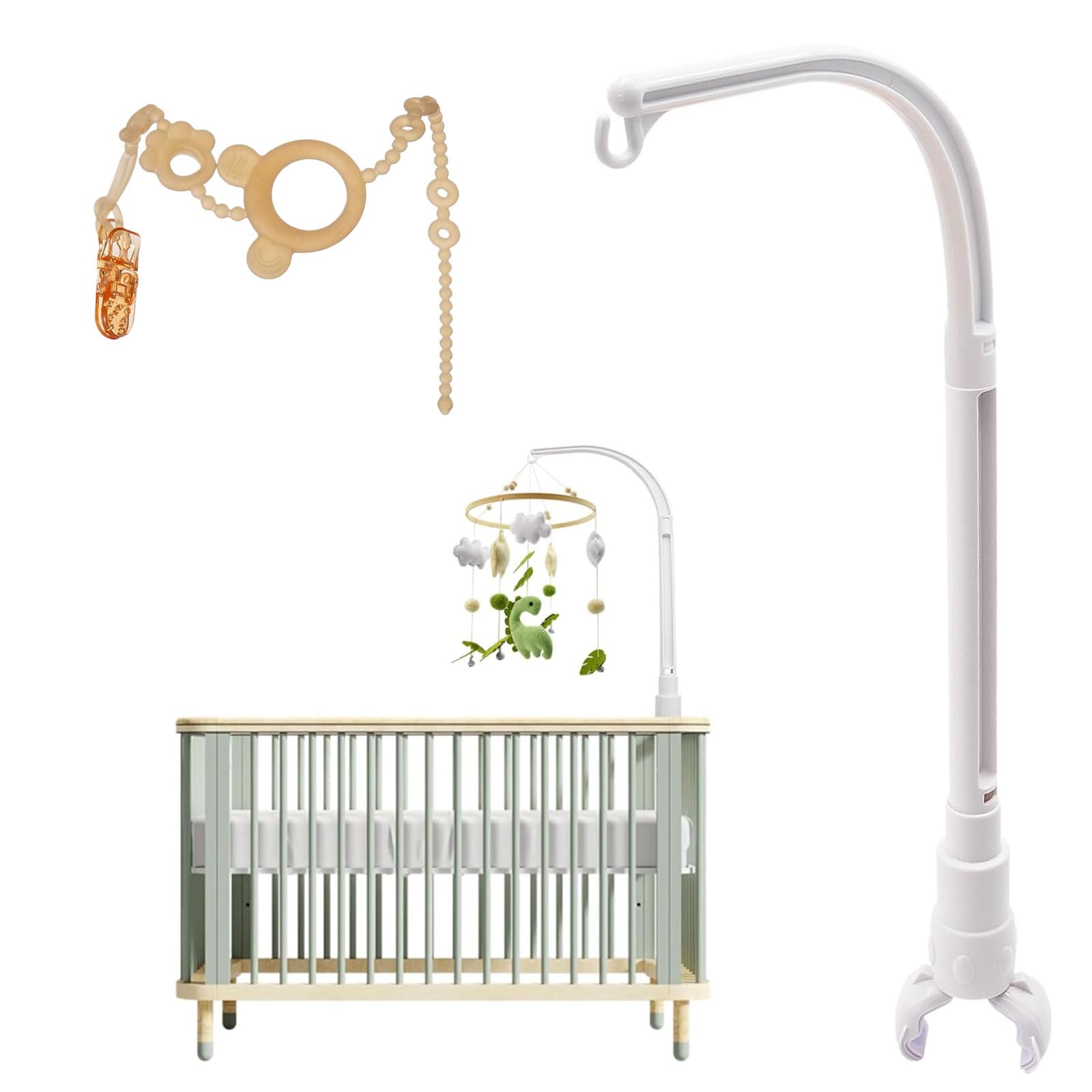 Baby Mobile Halterung Kinderbett Mobile Armm Mobile Halterung für Babybett Mobile Halterung Wickeltisch Mobile Halterung Weiß Baby Mobile Ständer Babybett Klingelhalterung Babybett zubehör