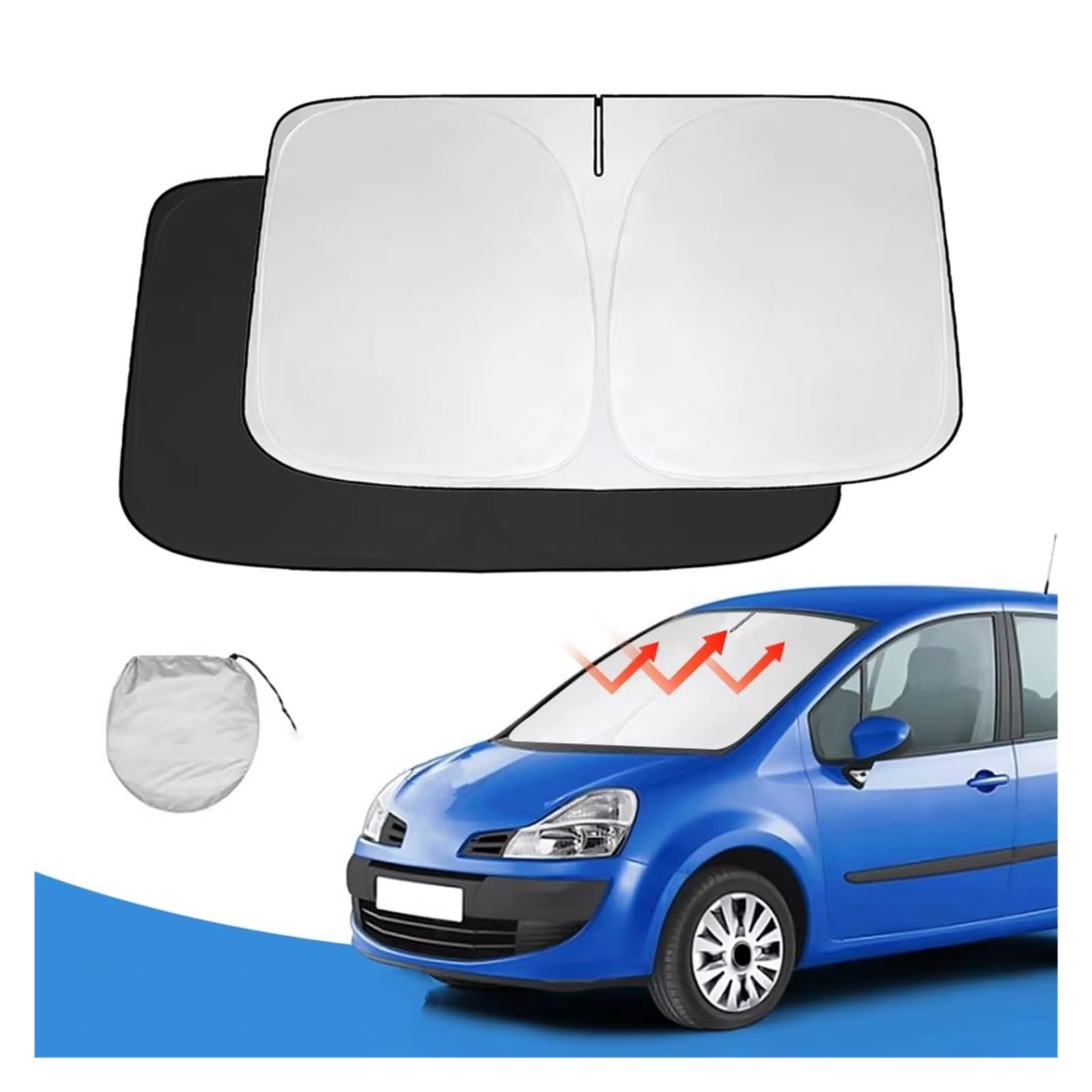 Kfz Outdoor Abdeckplane Für Modus Für Grand Modus F/JP0 2003-2023 Auto Sonnenschutz Abdeckung Faltbare Sonnenblende Windschutzscheibe Sonnenschutz Autoscheiben Sonnenschutz(A)