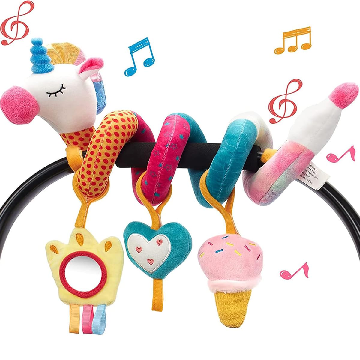 SNOWIE SOFT® Car Seat for Babies 0-6 Months Girl - Stroller 0-6 Months Developmental Newborn Baby Girl Birthday Gifts-Multicolor