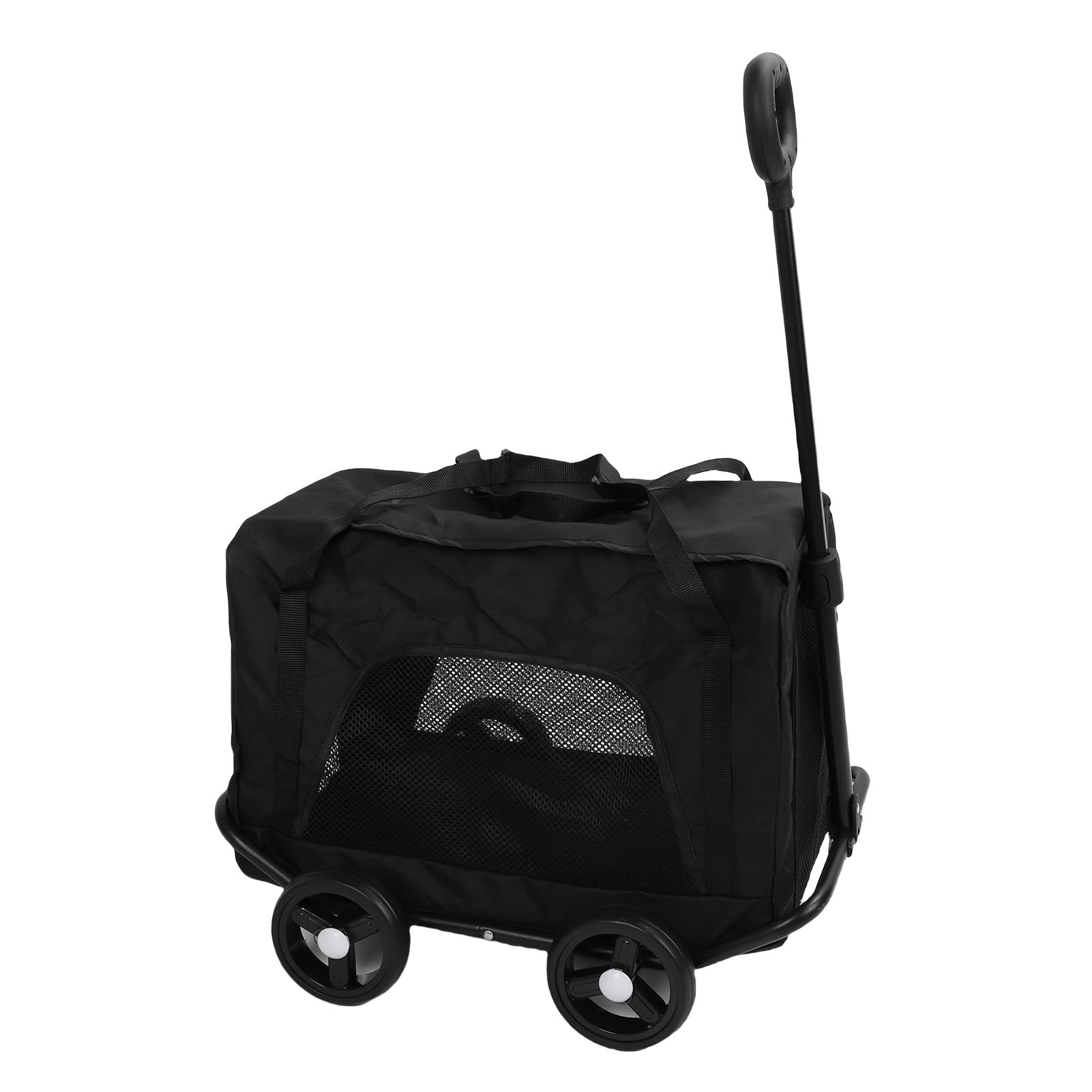 Keenso Transporter dla Psa z Kółkami Plecak dla Wózka Zwierząt z Tkaniny Oxford z 3 Okienkami Wentylacyjnymi Wysuwany Uchwyt Składany 17,7 X 22,0 X 18,1 Cala do Podróży Kemping Codzienne Wyjścia