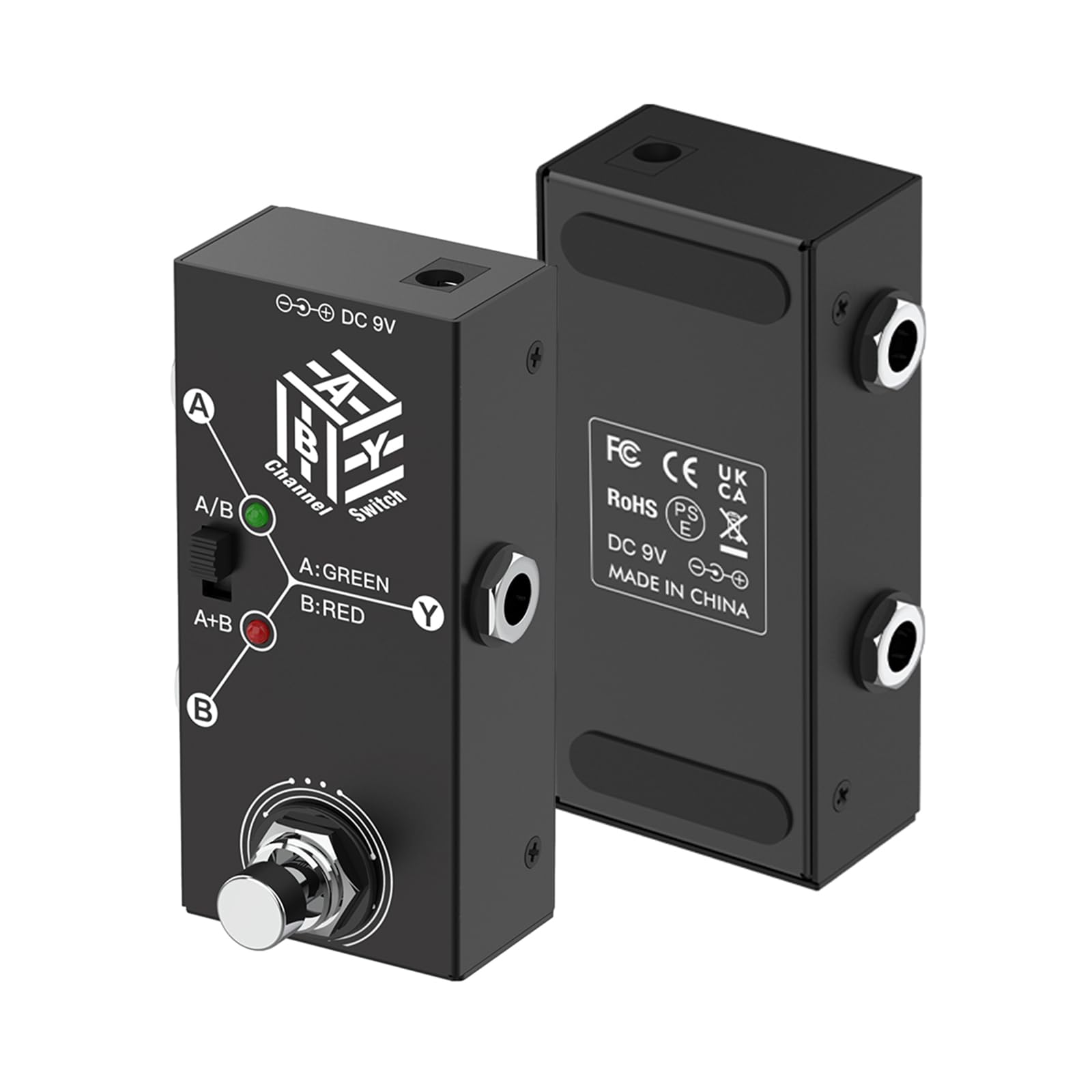 Btuty Pédales de guitare ABY Box Sélecteur de ligne AB Pédale Effet Pour Guitare Transmission Bidirectionnelle Boîtier Métallique Soutien Antidérapant Mode A/B ou A et B