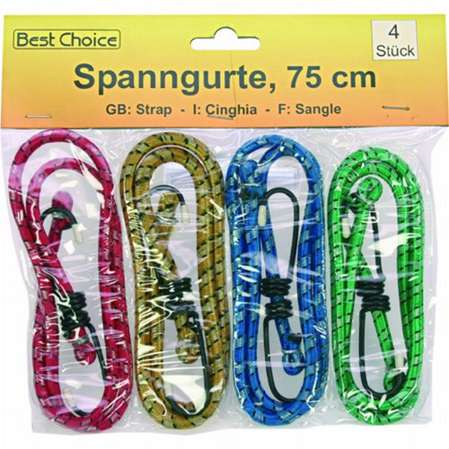 Preisvergleich Produktbild Spanngummi, Spanngurte, 4 Stück, im Set, mit 2 Metallhaken