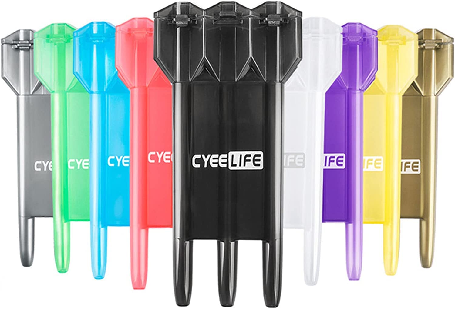CyeeLife-Darts case Blue Transparent Plastic Dart wallet-11 Colors for All Kinds of Darts-Holder-Plastic Wallet