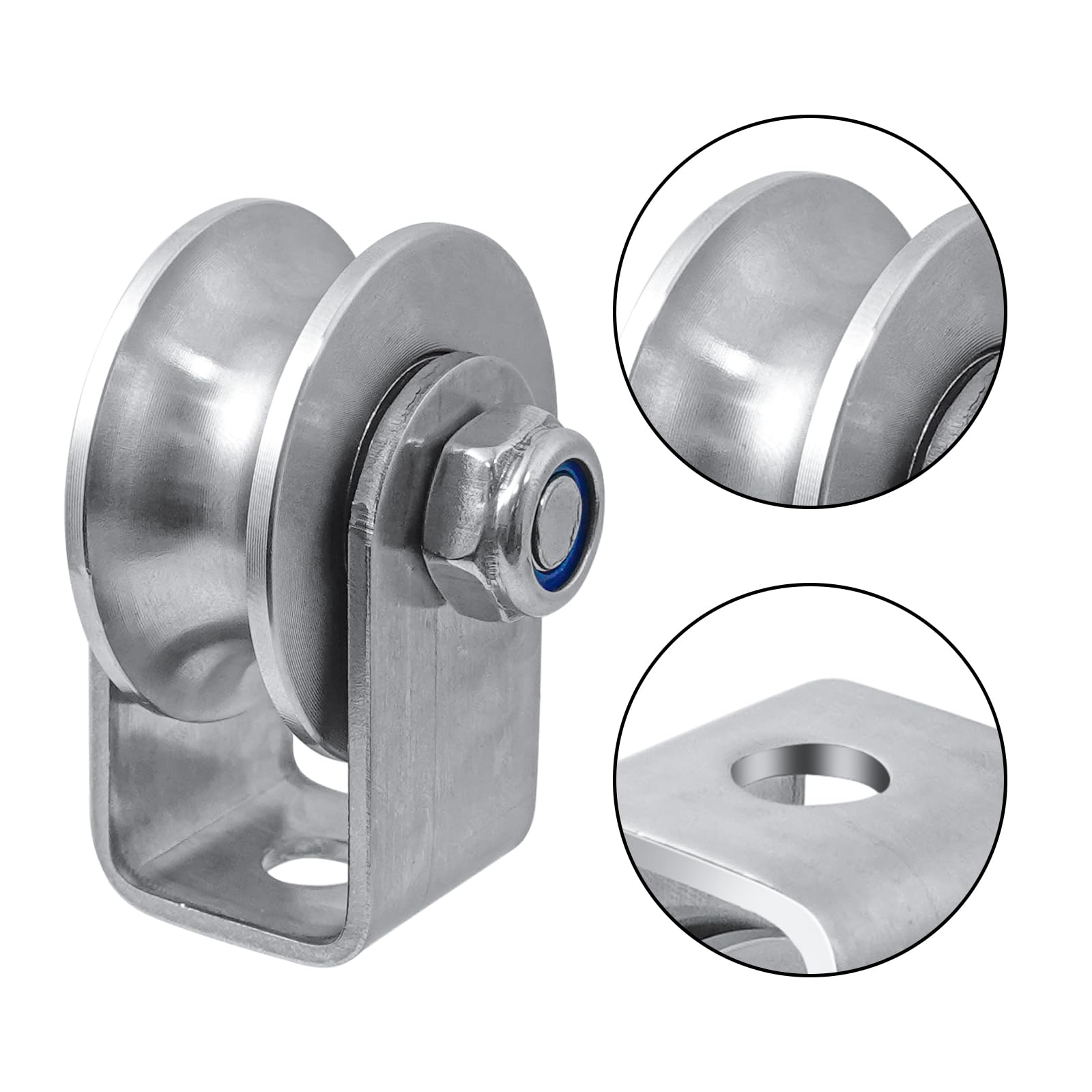 2 Pièces Poulie avec 2 Roulements à Billes,Poulie de Fitness en Acier Inoxydable,48mm de Diamètre,Poulie de Levage pour Cordes et Câbles de 16mm,Capacité de Charge de 200kg