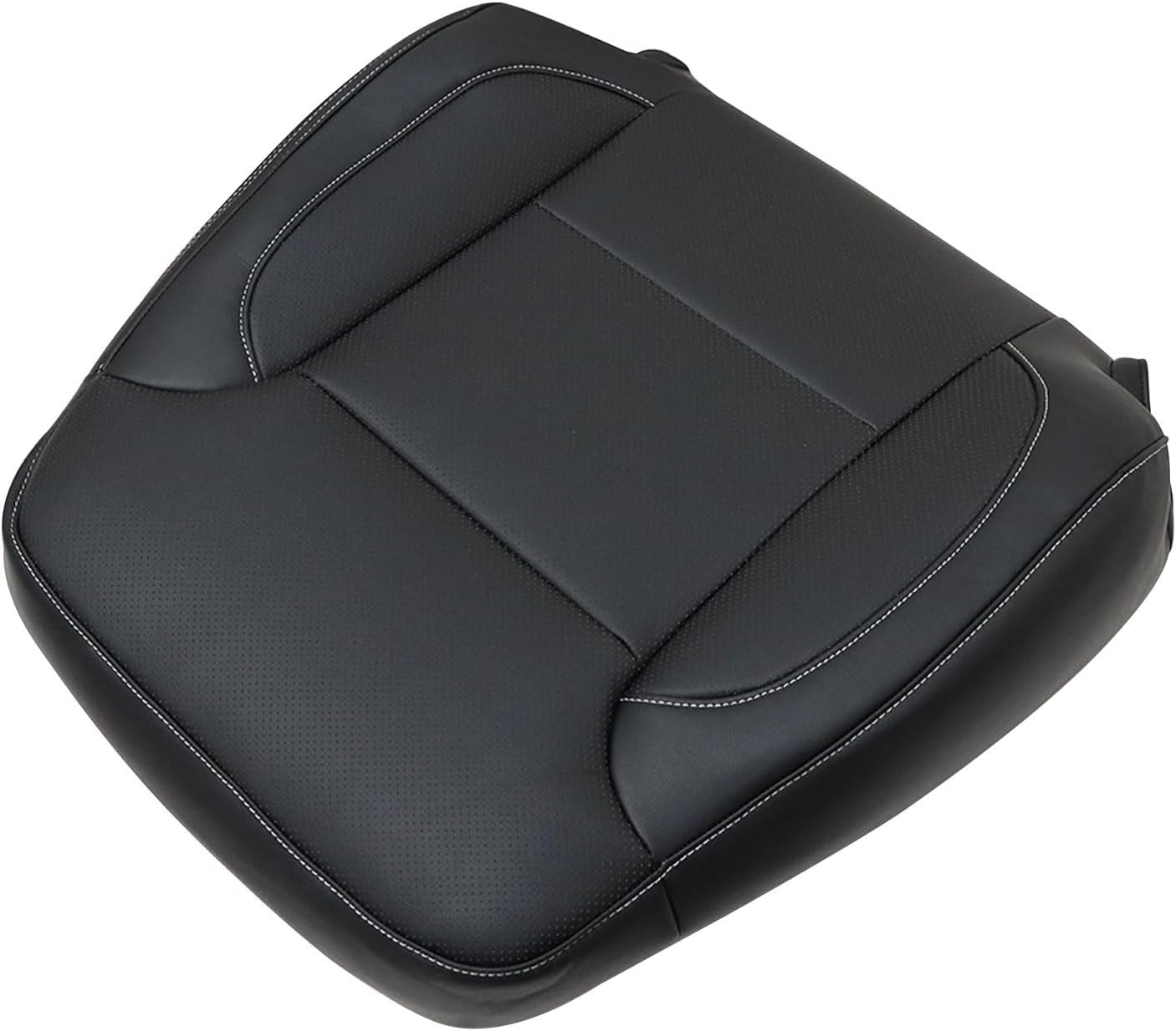 SecosAutoparts Driver & Passenger Bottom & Top Lean Back Replacement Perforated Leather Seat Covers Black Compatible with Chevy Silverado GMC Sierra 2014 2015 2016 2017 2018 2019