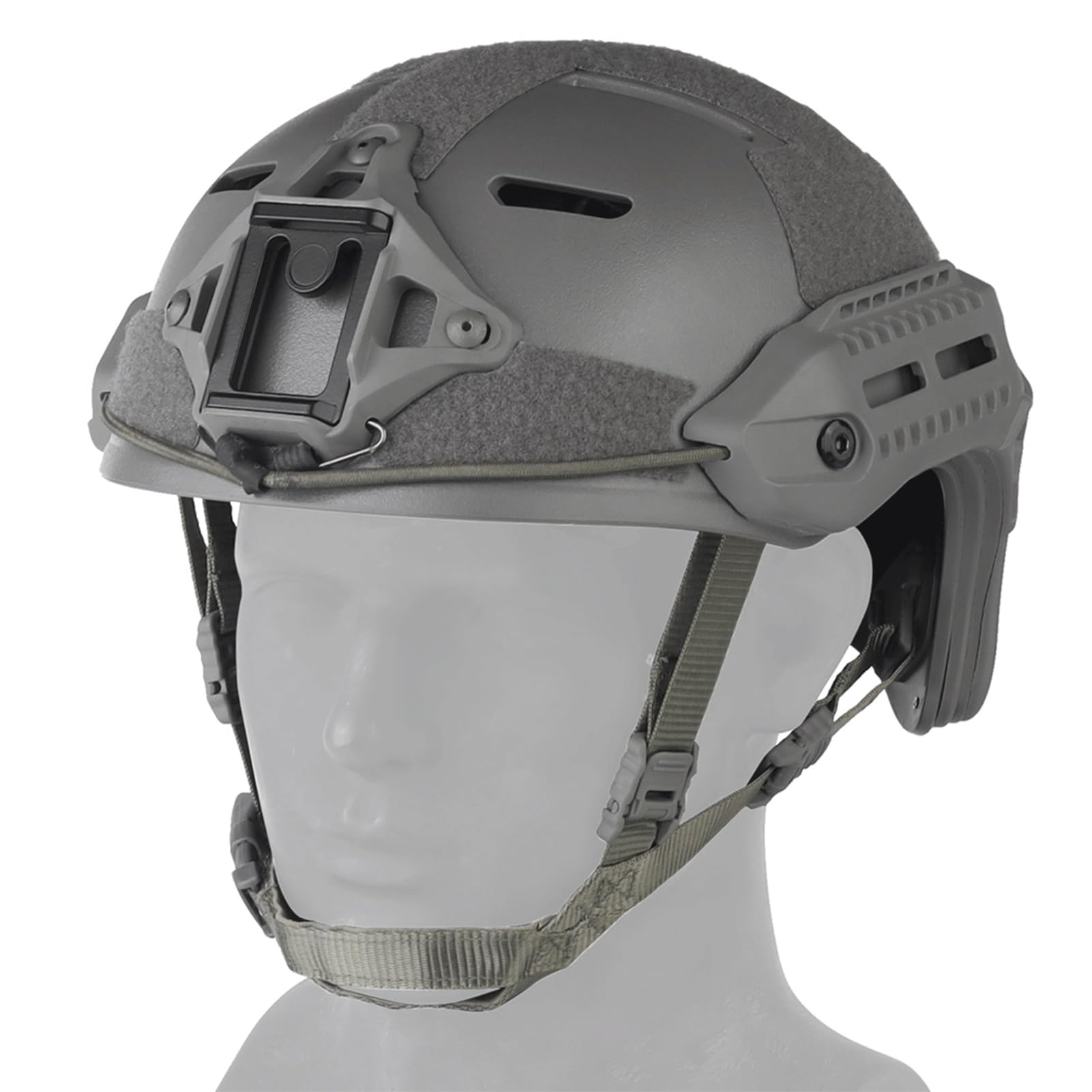 Tactical Helmet with NVG Mount & Side Rails, Adjustable Fit & Padded Interior – Ideal for Airsoft, Paintball & Outdoor Activities(Gray)