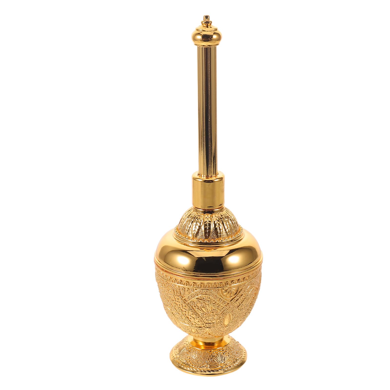 Zerodeko Parfümflasche mit Langlebigem Design Elegante Goldene aus Glas und Zinklegierung Tragbar für Wohnkultur und Religiöse Geschenksammlung