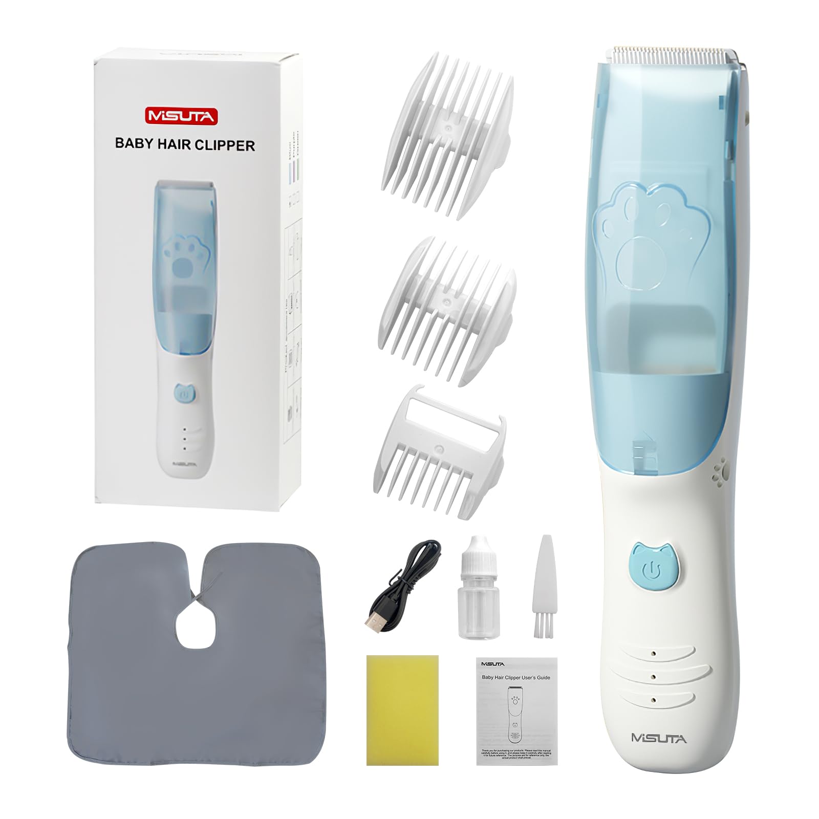 Vacuum Baby Hair Clippers,Silent Clippers for Kids,Cordless Baby Hair Trimmer,Waterproof Baby Hair Cutting Kit for Fine/Curly Hair,Infant Toddler Hair Clippers Auto Suck Snipped Hair-image-30