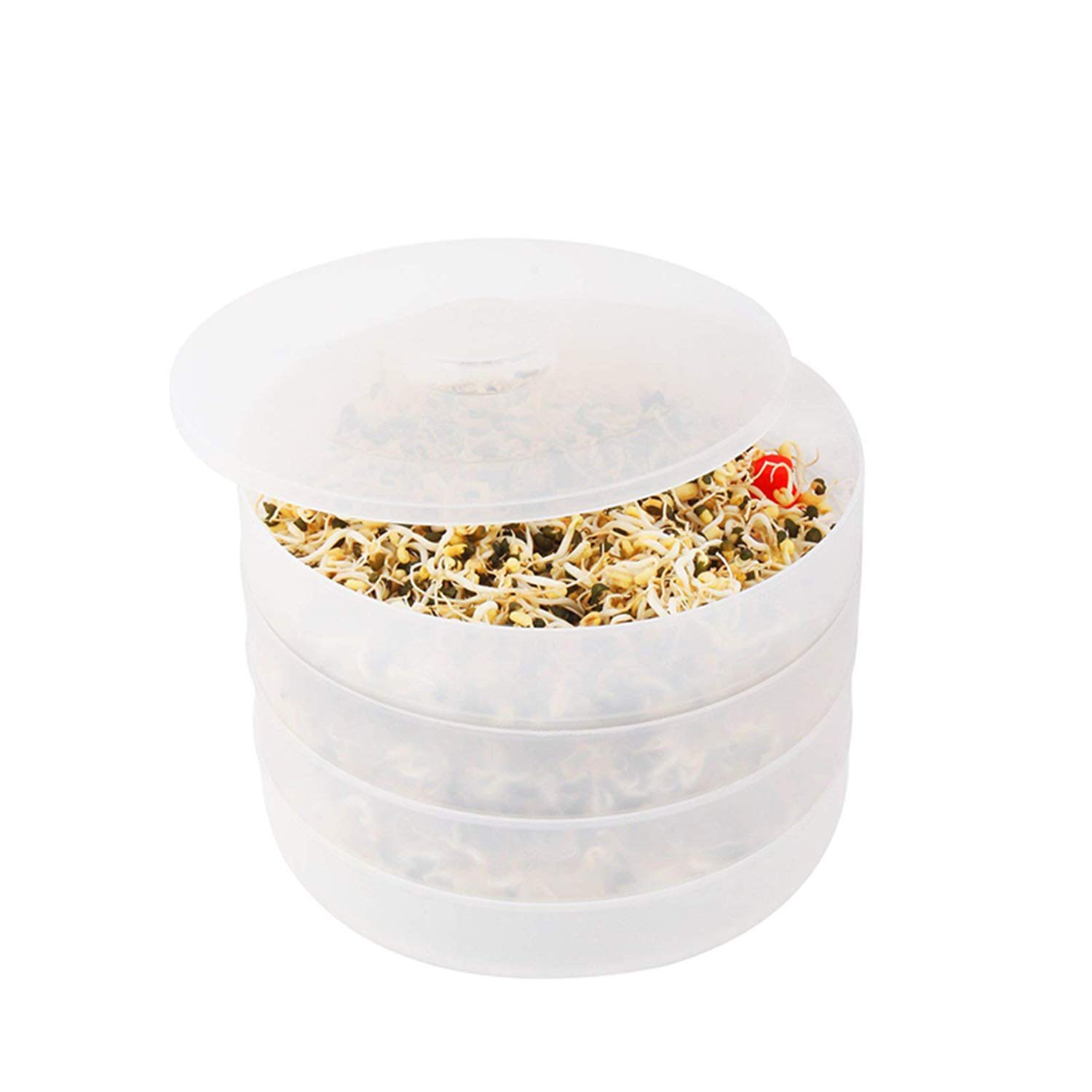 VR Plastic Sprout Maker with 4 Compartments, 4-Piece, White