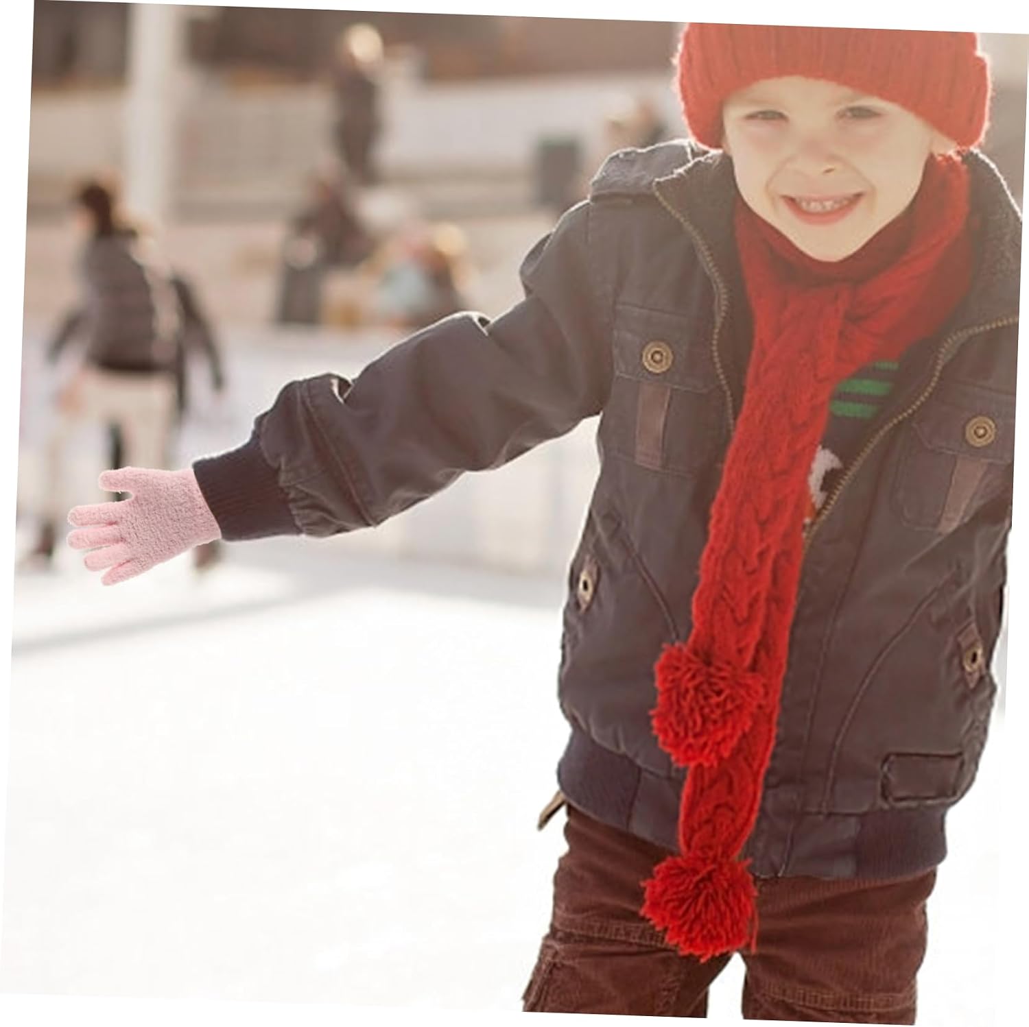 Kawaii Knitted Winter Gloves for Boy Girl Full Finger Design for Unrestricted Movement Cute Cartoon Patterns Warm Comfortable Winter Mittens for Girls Boys for Outdoor Activities