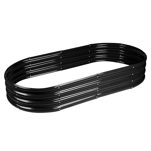 Raised Garden Bed Galvanized Planter Box Outdoor, Rot-Resistant Metal Garden Bed Planter for Vegetables Flower Herb (6.5ft, Black)