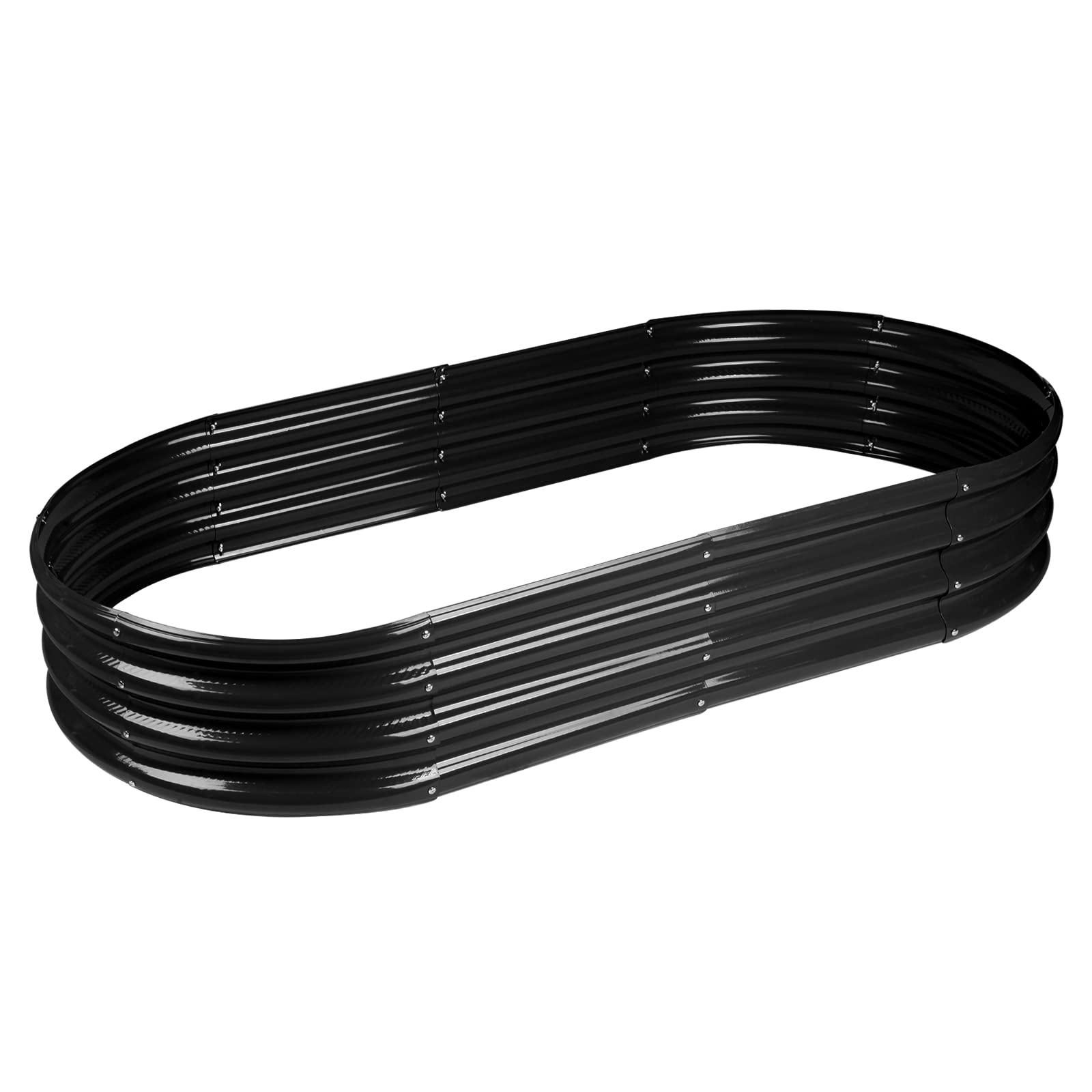 Rakukiri Raised Garden Bed Galvanized Planter Box Outdoor, Rot-Resistant Metal Garden Bed Planter for Vegetables Flower Herb (5- Black)