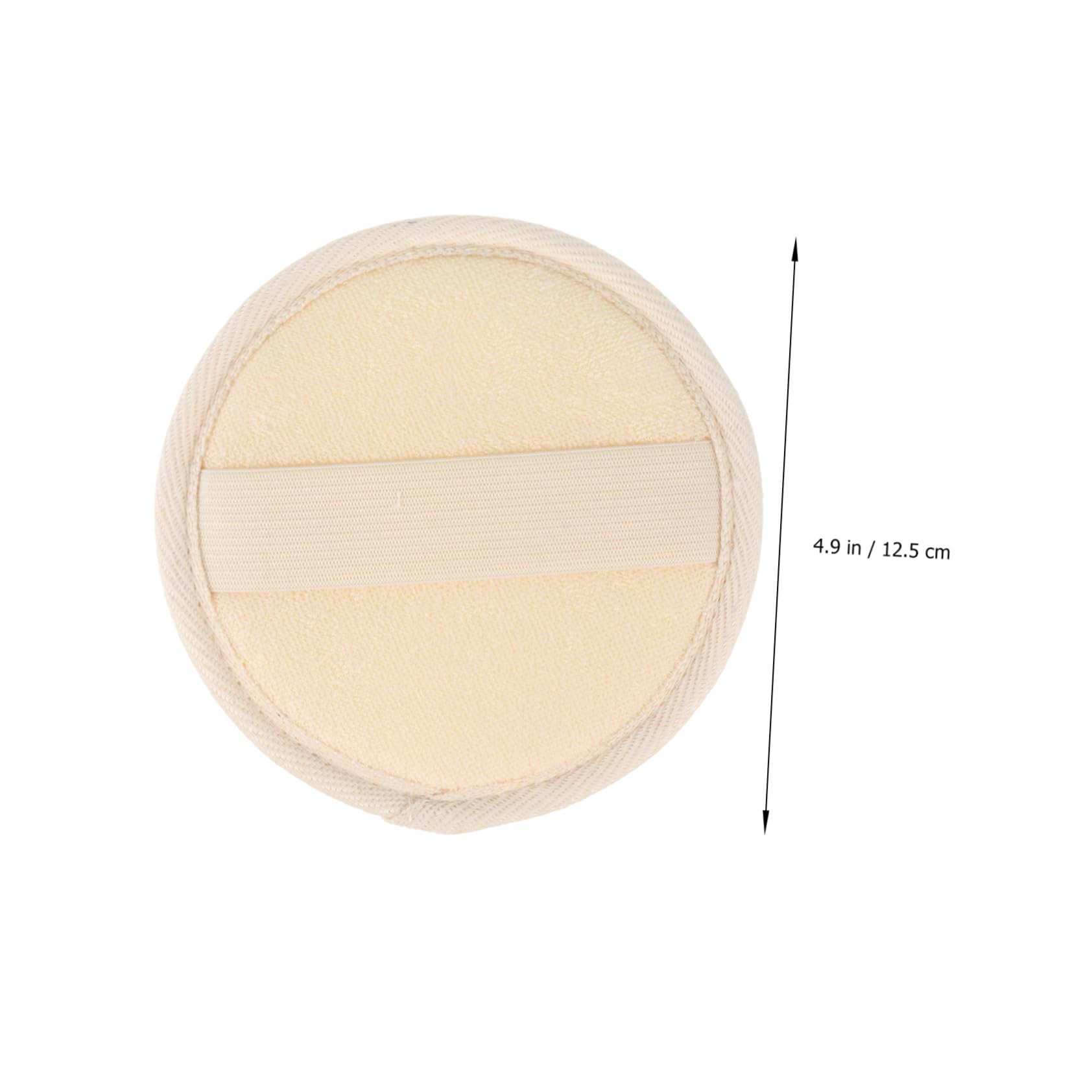 Spugna Esfoliante da Bagno Rotonda 10 Pezzi in Luffa e Cotone | Bianco, Fascia Elastica Posteriore, Si Espande L’acqua e Lascia la Pelle Liscia