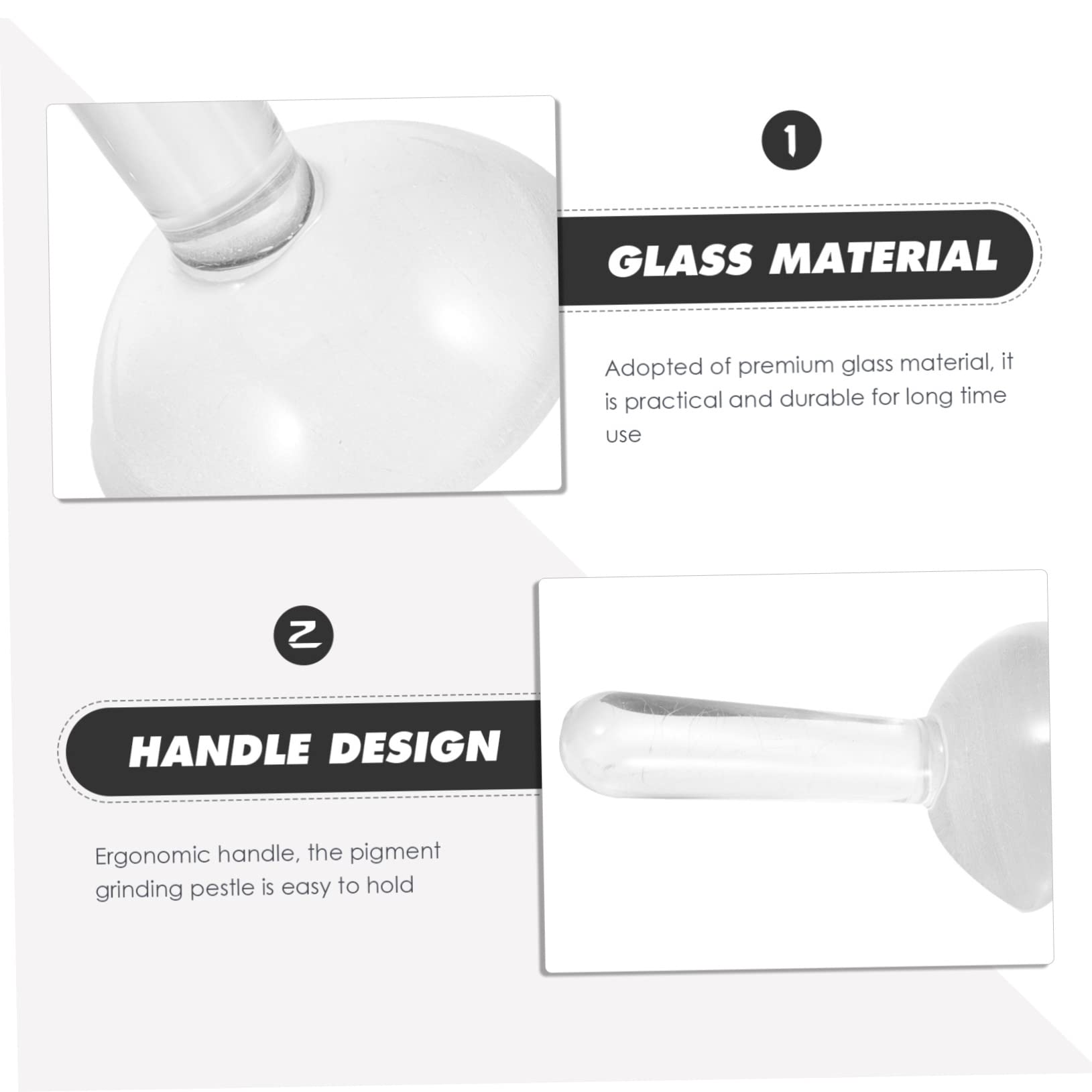 KALLORY 3pcs Homemade Pigment Supply Paint Grinding Supply Paint Pestle Manual