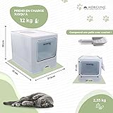 Mobiclinic® Pets, Bac à litière pour Chats Couvert, Tiroir Amovible, Inclus Une Pelle, Catbox, Double entrée Frontale et supérieure avec Couvercle, Grille, Démontable - 2