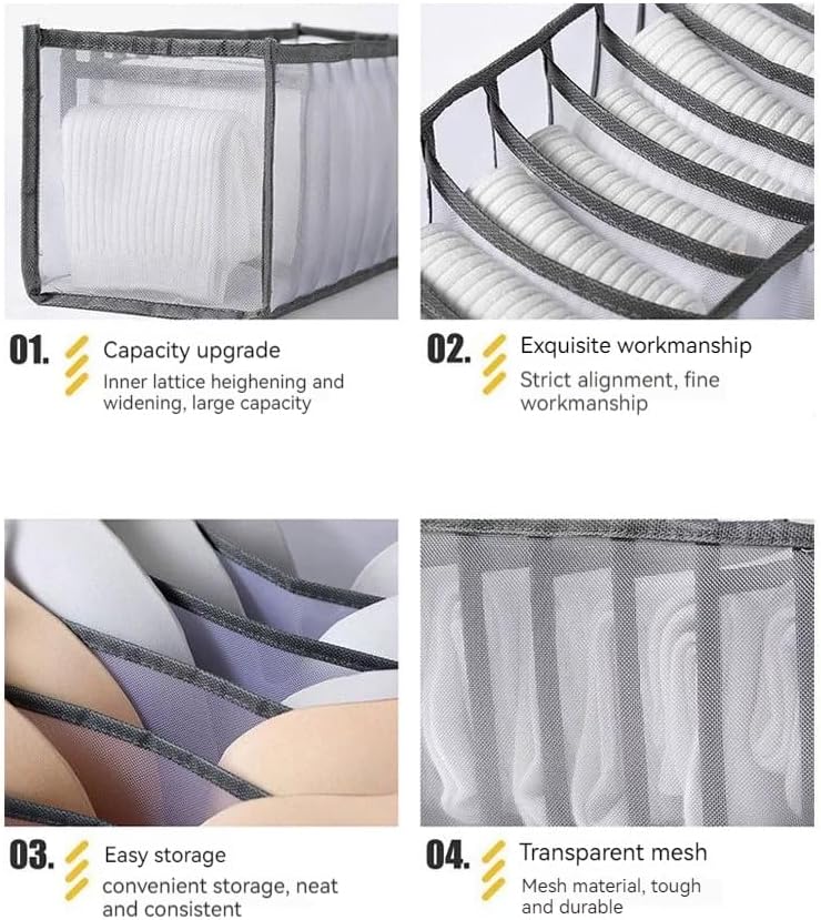 Miniatura 5 de Donfafecuer Organizadores y almacenamiento de ropa interior, organizador de cajones de calcetines, cubos organizadores de almacenamiento para Cestas