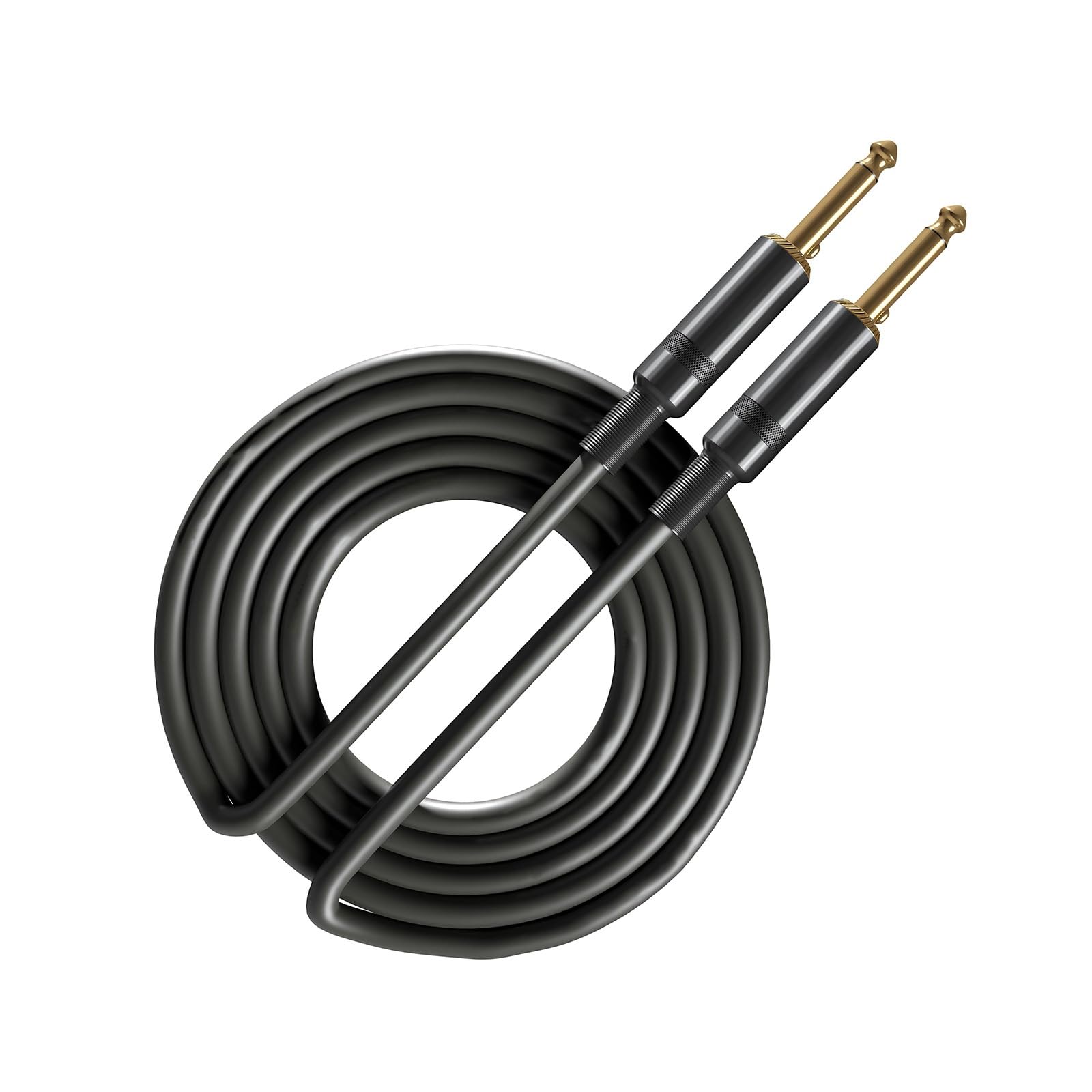 Professionnel Câble Audio Câble De Guitare À Double Prise Droite De 3m, Double Noyau OFC Muet, Coque Métallique, Câble Audio Anti-traction De 6.35mm