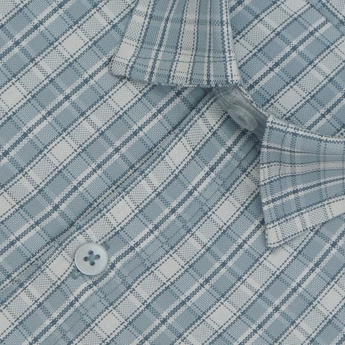 Image of GHPC Cotton Checkered Half Sleeves Regular Fit Formal Shirt for Men