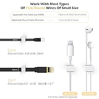 Vista 3 de AGPTEK - Clips para cables Ethernet, 100 piezas de clips adhesivos para cables, clips planos para cables pequeños, organizador de cables de red