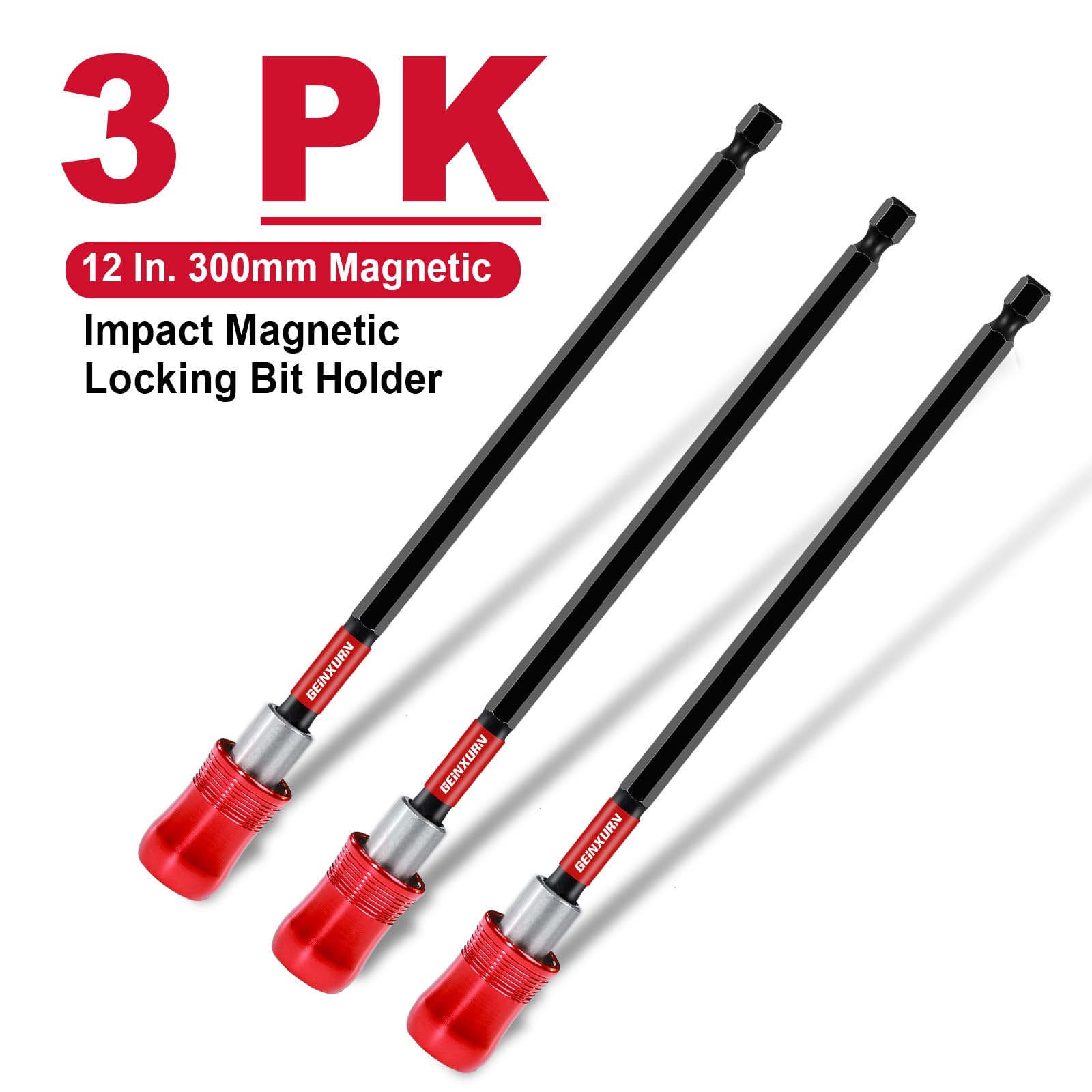 Geinxurn Impact Screwdriver Bit Holders - 3PC Set -2 Geinxurn Impact Screwdriver Bit Holders - 3PC Set -2