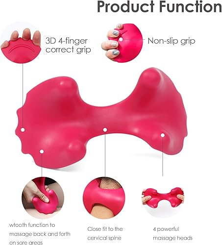 Miniatura 6 de Masajeador manual portátil para cuello y cuello cervical Masaje de alivio de fatiga de cabeza y cuello de oficina (azul)