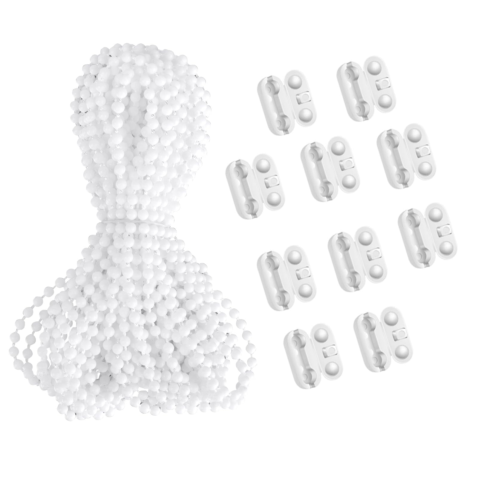 Catena Per Tende 10 Metri Con Connettori - Palline Per Tapparelle, Catenella Zanzariera, Accessori Tende